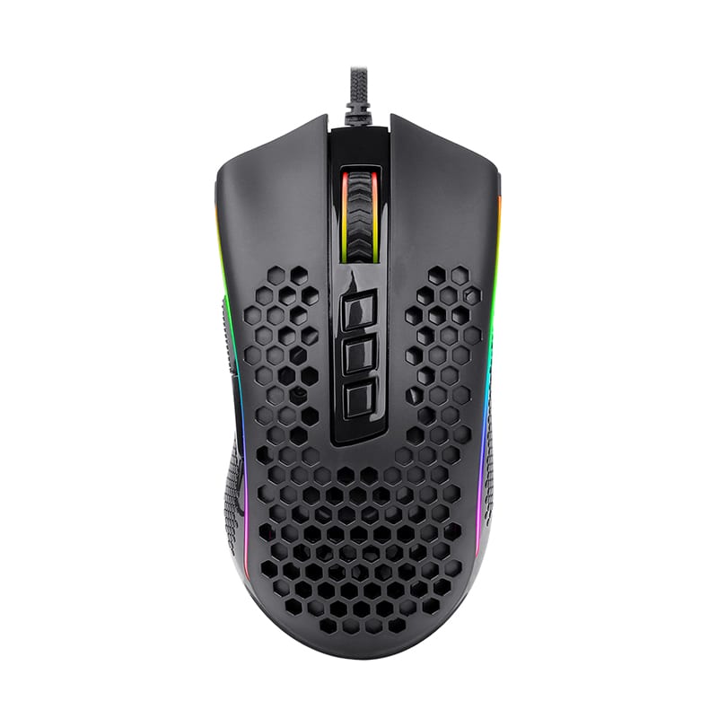 RD-M808-RGB_wr_01 STORM 12400DPI 7 Buttons|Ergonomic Design|P3327 Optical Sensor|Lightweight Body|RGB Backlit gaming Mouse - Black - Image 1